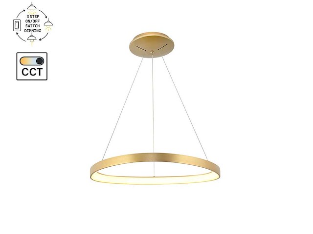 Auren goud hanglamp 62cm 50w led cct 3 kleur & 3 stappen dimmen(1x) - afbeelding 5 van  6
