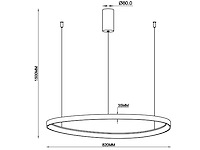 Auren zwart hanglamp 82cm 70w led cct 3 kleur & 3 stappen dimmen(1x) - afbeelding 2 van  6