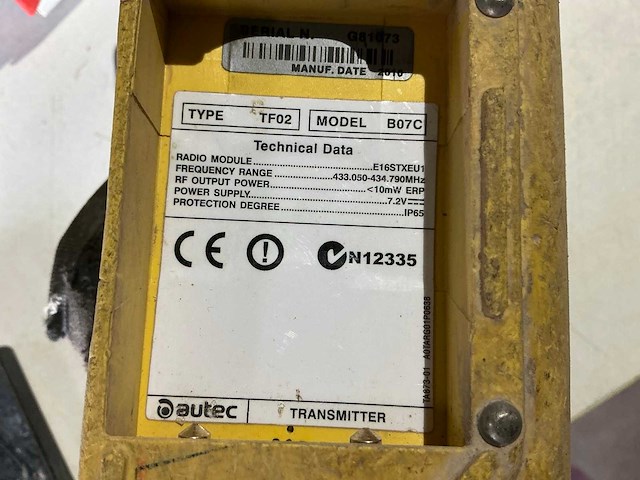 Autec tf02 b07c remote control - afbeelding 4 van  4
