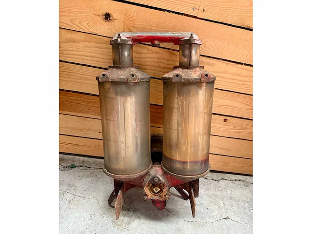 Authentic satam brandstofpomp uit de jaren 30 – dubbel glazen bolmodel - afbeelding 5 van  5