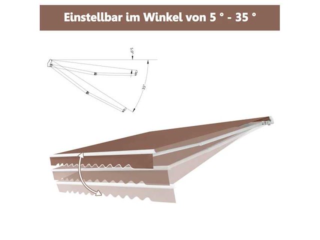 Authentiek aluminium buitenjaloezie met handmatig mechanisme - 3,6x3m - afbeelding 3 van  4