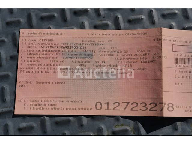 Auto citroën c3 (2004-127,076 km) (vin: vf7fchfxb26925400) - afbeelding 7 van  40