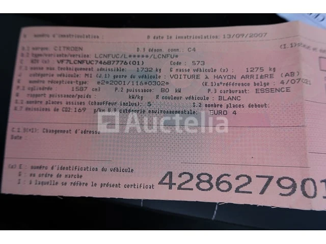 Auto citroën c4 (2007-89,473 km-vin:vf7lcnfuc74687776) - afbeelding 25 van  37