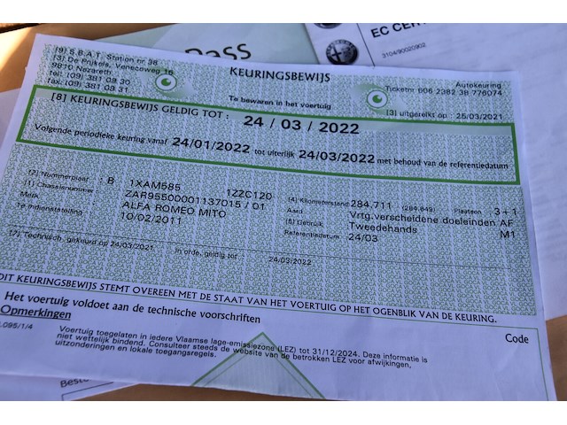 Auto dubbel gebruik alfa romeo mito (2011 / zar 955 000 01 137 015) - afbeelding 30 van  31