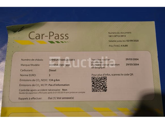 Auto (inbeslagname op straat) honda civic ctdi (2004-vin:shheu97504u203394) - afbeelding 32 van  46