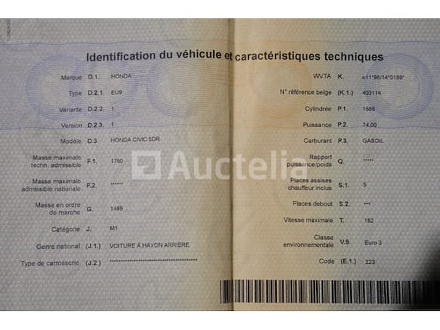 Auto (inbeslagname op straat) honda civic ctdi (2004-vin:shheu97504u203394) - afbeelding 37 van  46