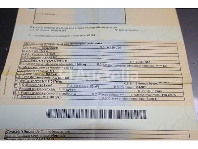 Auto mercedes-benz a 180 cdi (2013-135,854 km-vin:wdd1760121j137508) - afbeelding 21 van  36