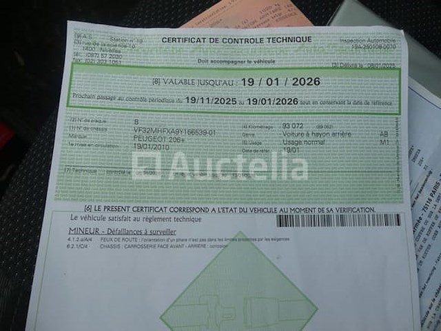 Auto peugeot 206+ (2010-93,338 km-vin:vf32mhfxa9y166539) - afbeelding 5 van  30