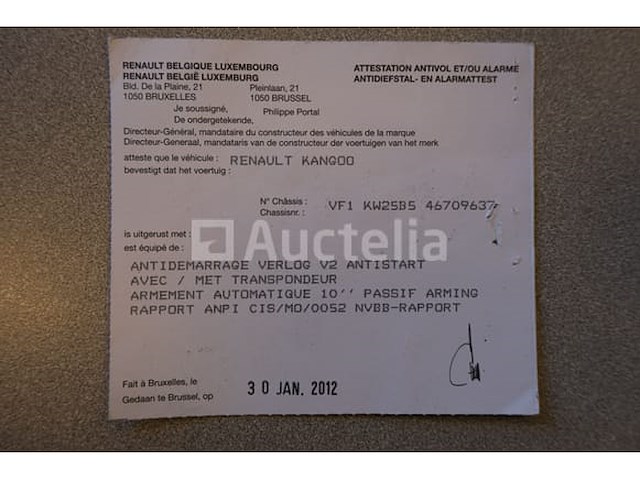 Auto renault kangoo (2012-151,774 km-vin:vf1kw25b546709637) - afbeelding 30 van  47