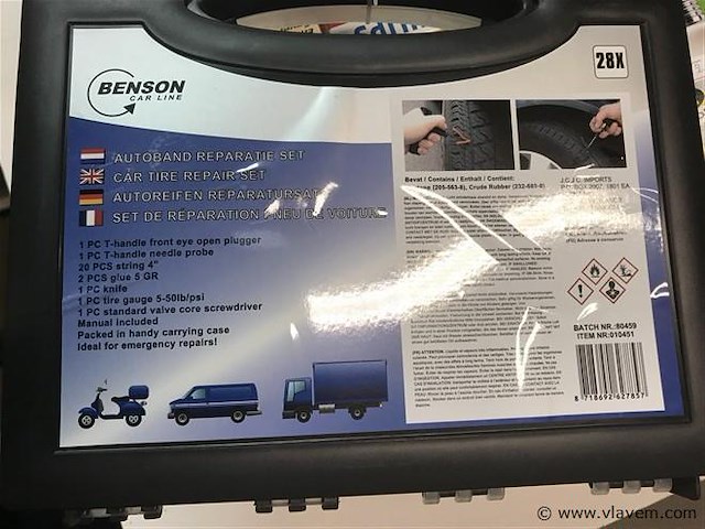 Autobanden reparatie set benson - afbeelding 6 van  6