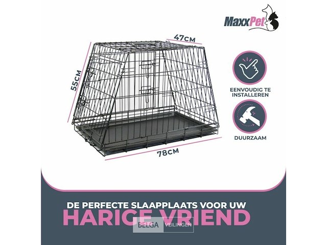 Autobench - zwart - 78 x 47 x 55cm - afbeelding 3 van  4
