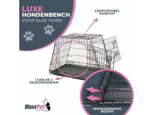 Autobench - zwart - 78 x 47 x 55cm - afbeelding 4 van  4