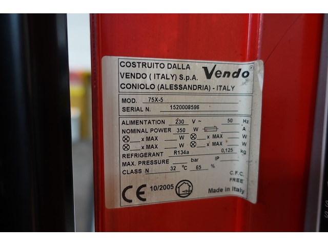 Automaat coca cola vendo (55cm breed - 170cm hoog - 58cm diep) - afbeelding 10 van  12