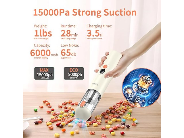 Autozen m3 draadloze autostofzuiger - afbeelding 7 van  7