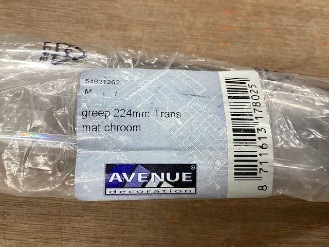 Avenue meubelgreep 224 mm, transparant mat chroom (50x) - afbeelding 4 van  5