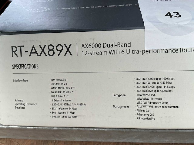 Ax6000 dual band rt-ax89x wifi, router & switch - afbeelding 3 van  3