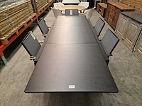 Azur - alu tuintafel lanciano zwart 180-270 x 100cm + antraciet glaskeramiek - afbeelding 4 van  10