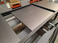 Azur - alu tuintafel lanciano zwart 180-270 x 100cm + antraciet glaskeramiek - afbeelding 7 van  10