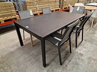 Azur - alu tuintafel lanciano zwart 180-270 x 100cm + antraciet glaskeramiek - afbeelding 8 van  10