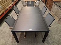 Azur - alu tuintafel lanciano zwart 180-270 x 100cm + antraciet glaskeramiek - afbeelding 10 van  10