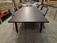 Azur - alu tuintafel lanciano zwart 180-270 x 100cm + antraciet glaskeramiek - afbeelding 8 van  10