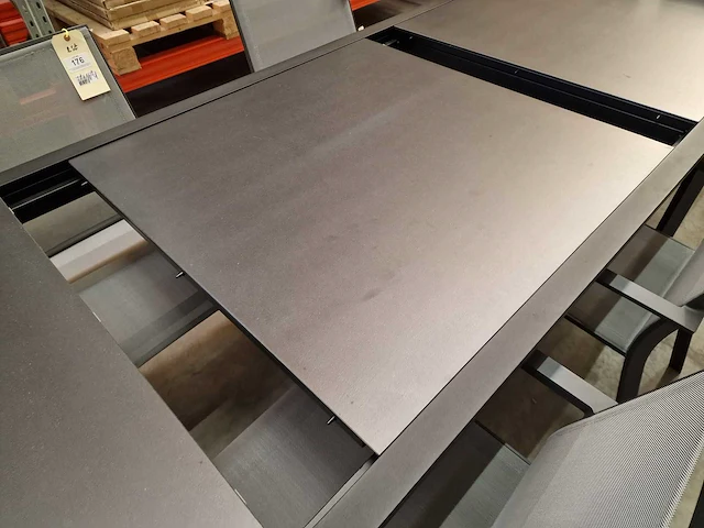 Azur - alu tuintafel lanciano zwart 180-270 x 100cm + antraciet glaskeramiek - afbeelding 3 van  10
