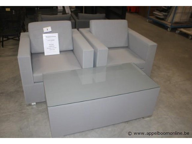 Azur fauteuils licht grijs incl. salotafel - afbeelding 1 van  2