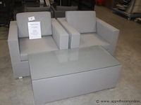 Azur fauteuils licht grijs incl. salotafel