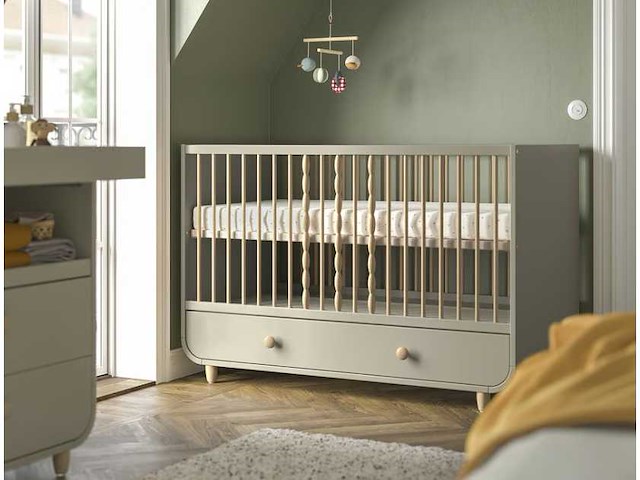 Babybedje met lade, beige, 70x140 cm - afbeelding 1 van  4