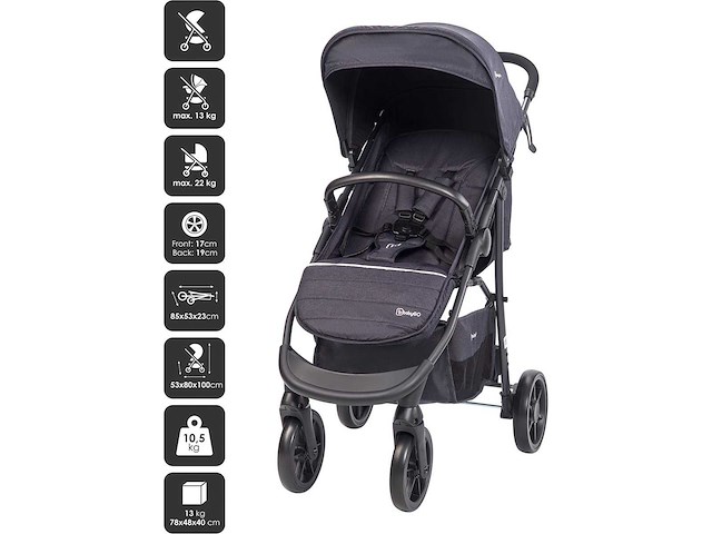 Babygo 3-in-1 kinderwagenstijlen – aparte sportstoel & draagbed en autobedje - afbeelding 6 van  9