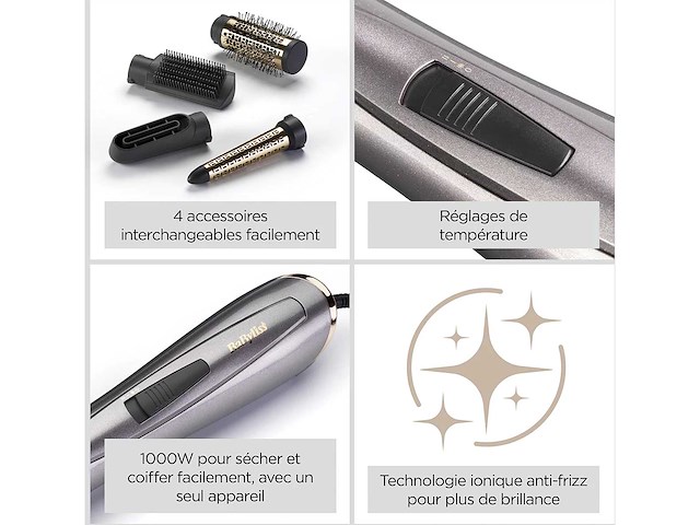 Babyliss - as136e - air style 1000 föhnborstel voor drogen, vormen en krullen - afbeelding 4 van  6