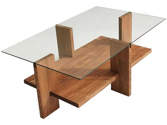 Babylon salontafel | gehard glas | houten - afbeelding 1 van  8