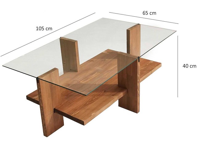 Babylon salontafel | gehard glas | houten - afbeelding 2 van  8