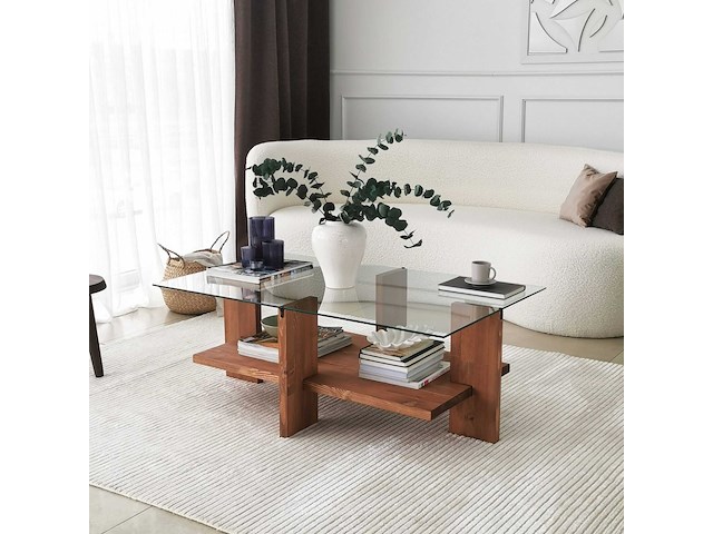 Babylon salontafel | gehard glas | houten - afbeelding 3 van  8