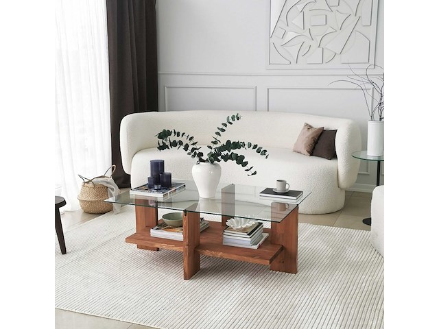 Babylon salontafel | gehard glas | houten - afbeelding 6 van  8