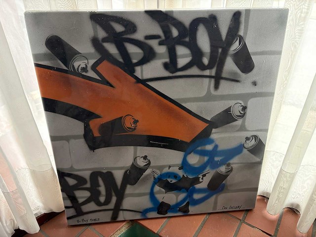 Bad boy graffiti kunstwerk tafelblad - afbeelding 1 van  4