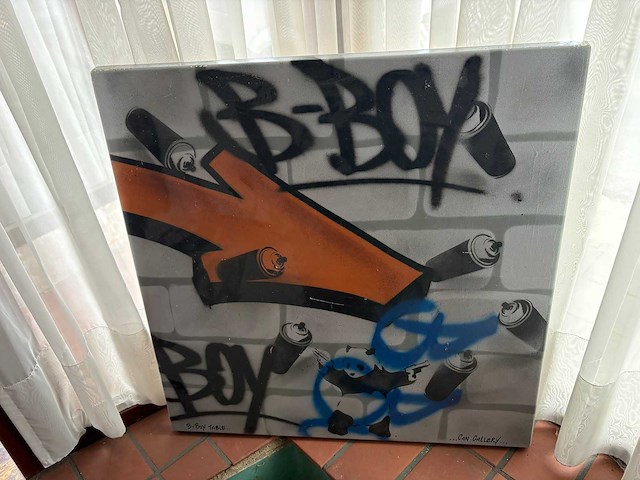 Bad boy graffiti kunstwerk tafelblad - afbeelding 2 van  4