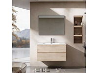 Badkamer meubel set 80cm onderkast lavabo led spiegel - afbeelding 1 van  1