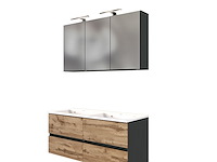 Badkamercombinatie luna 2-delig 120cm - grafiet/eik - afbeelding 3 van  7