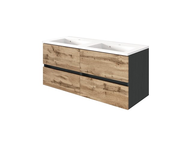 Badkamercombinatie luna 2-delig 120cm - grafiet/eik - afbeelding 7 van  7