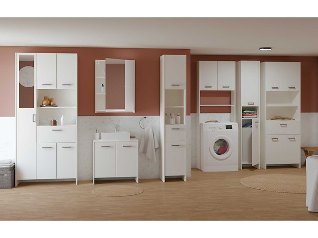 Badkamerkast coralie | 83,4 x 32,8 x 184,9 cm | wit - afbeelding 7 van  7