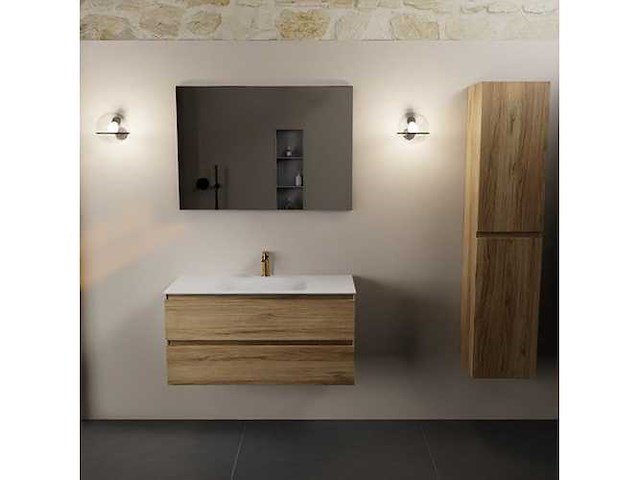 Badkamerkast eikenhoning 100cm - afbeelding 3 van  3