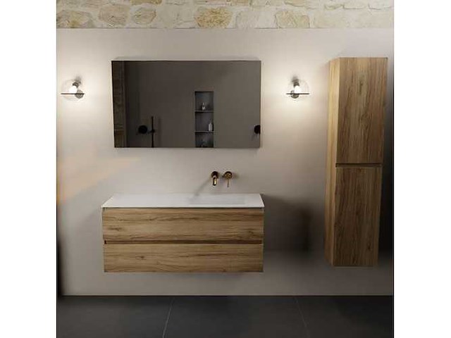 Badkamerkast eikenhoning 120 cm rechts - afbeelding 5 van  6