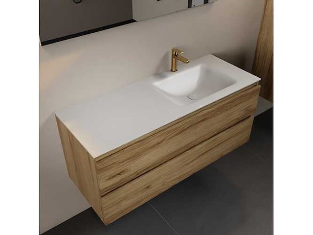 Badkamerkast eikenhoning 120 cm rechts - afbeelding 1 van  6