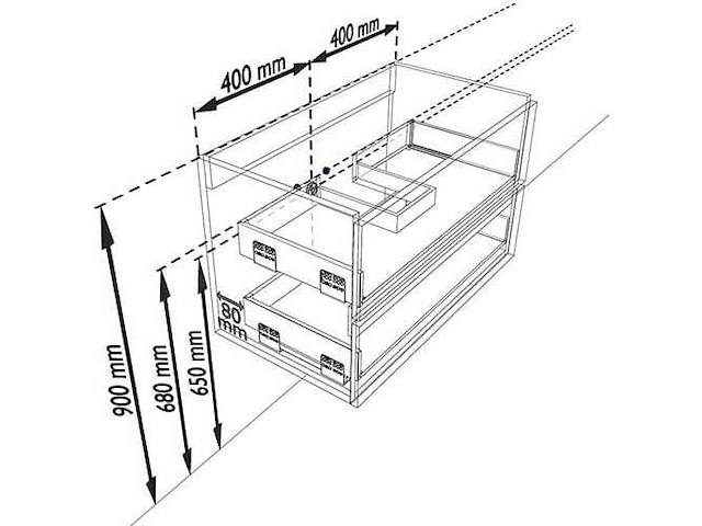 Badkamerkast eikenhoning 80cm - afbeelding 1 van  4