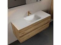 Badkamerkast eikenhout honing 120cm midden - afbeelding 1 van  6