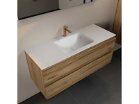 Badkamerkast eikenhout honing 120cm midden - afbeelding 1 van  3