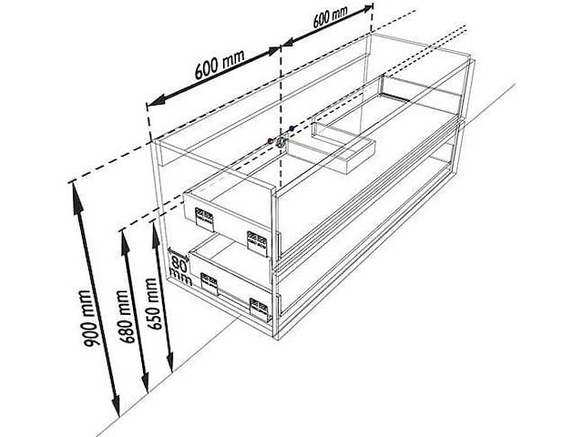 Badkamerkast eikenhout honing 120cm midden - afbeelding 4 van  6