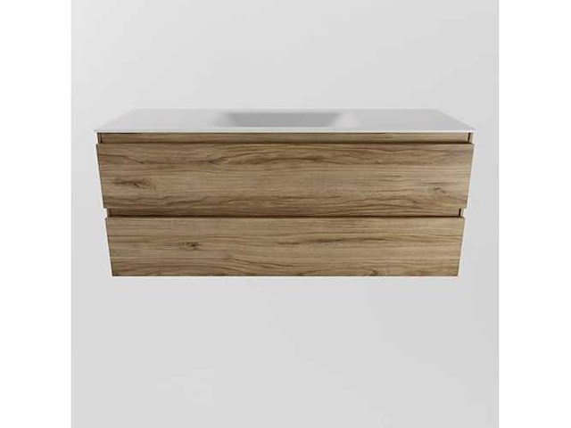 Badkamerkast eikenhout honing 120cm midden - afbeelding 6 van  6