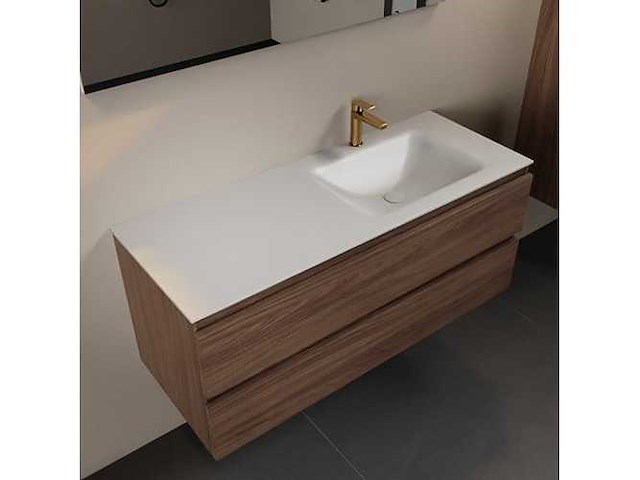 Badkamerkast eikenhout mocha 120cm rechts - afbeelding 1 van  3